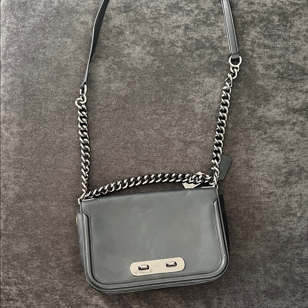 Coach Black Crossbody Bag with Silver Chain